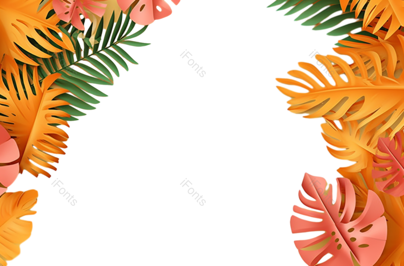 黄色叶子图片,绿叶元素,剪纸树叶PNG,绿色叶子免抠素材